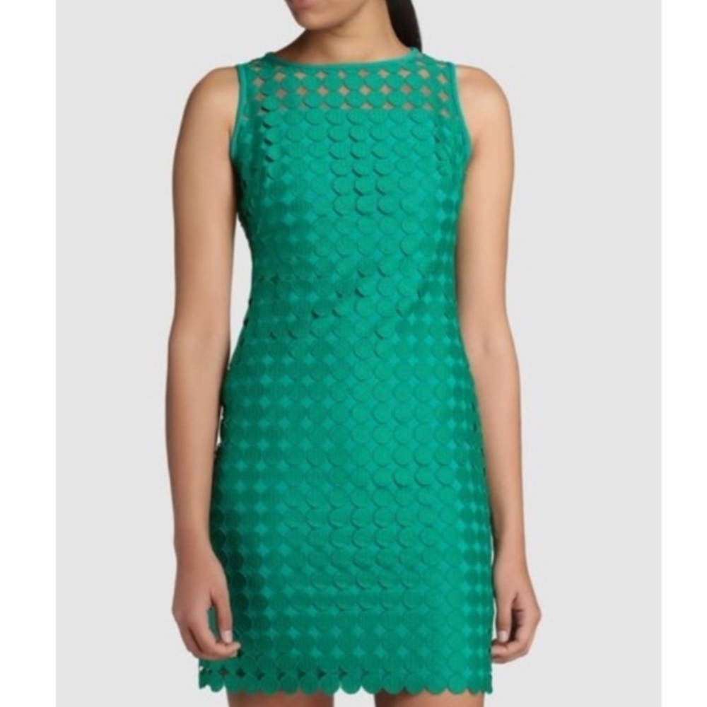 Lauren Ralph Lauren Green Circle Geometric Retro Dress